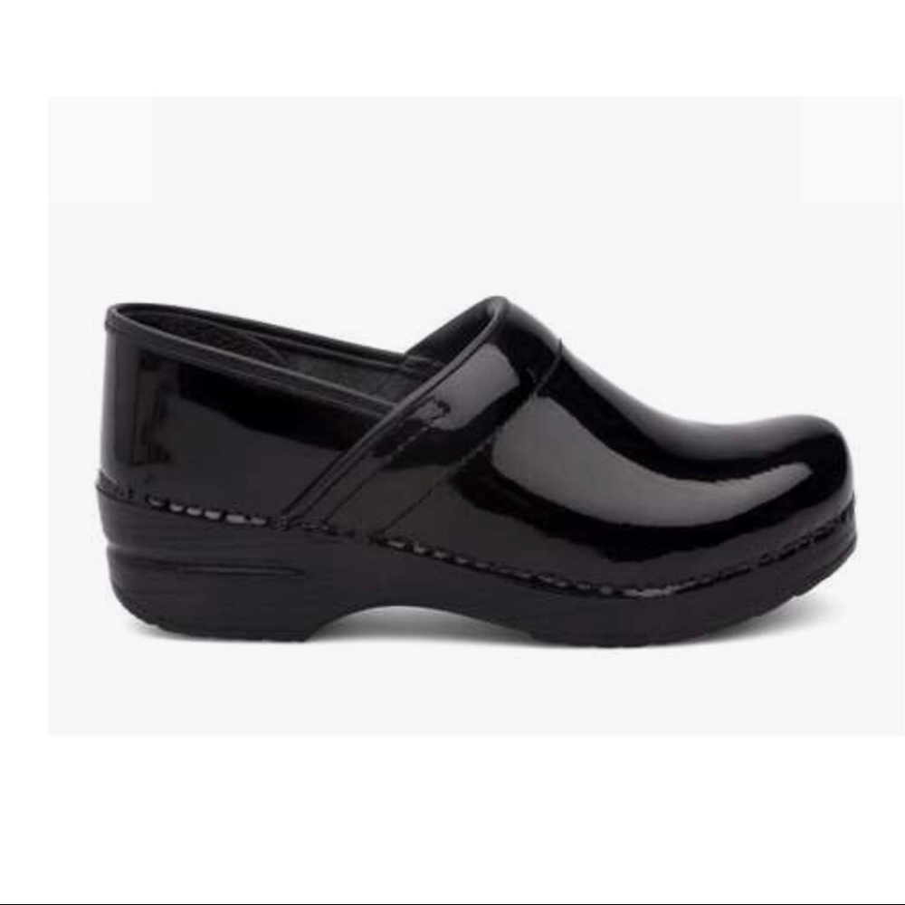 DANSKO worn-twice patent black clogs